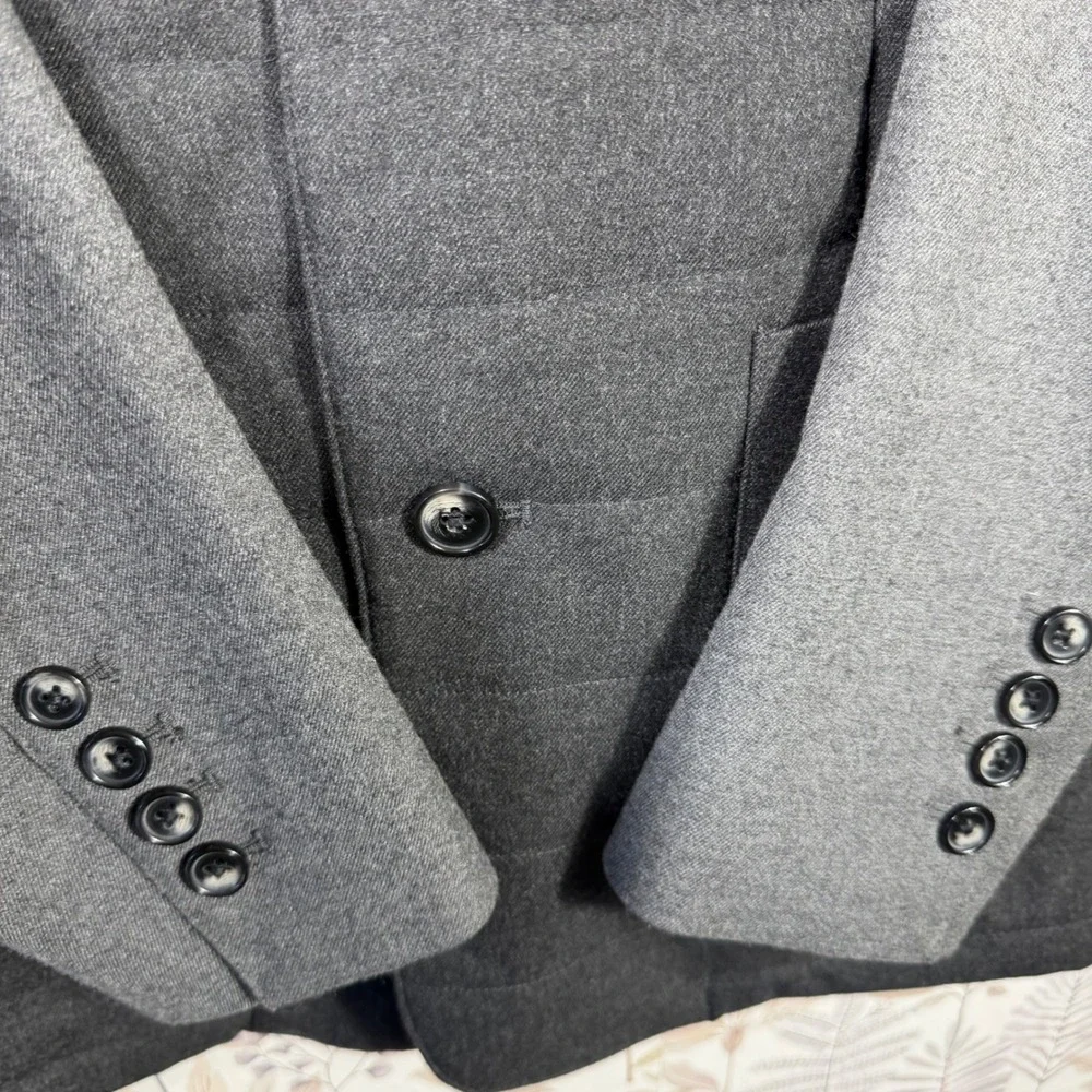 Murano‎ Slim Fit Blazer Jacket Removable Zip Vest S Gray Quilted Hybrid Coat